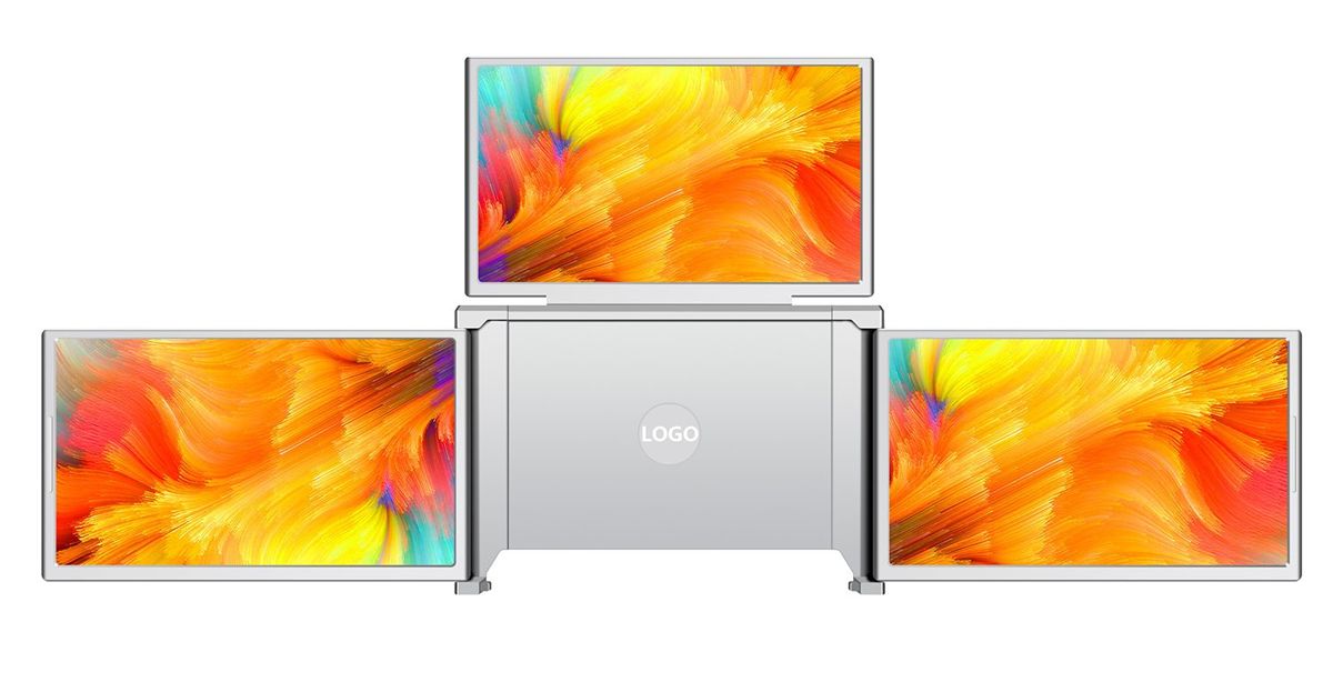 便携三屏显示器 Tri-screen Monitor 办公智能硬件